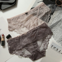 Underpants female lace Summer ultra-thin bacteriostatic pure cotton stall Low waist comfort Embroidered Lace Triangle Pants