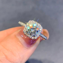 Mosanstone Diamond Ring 1 Clarion Bag Group Insert Ring Female Pure Silver Princess Square Couple Luxury Courting Wedding Wedding Gifts