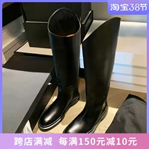 Special price clear cabin irregular called chamfered genuine leather high cylinder boots and knee boots Long boot rider boots long boot horse boot