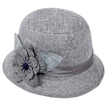 Spring and autumn linen fabric big flower topper Spring and summer Middle-aged womens hat Linen basin hat visor hat