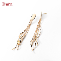 Dela 925 silver needle long tassel High sense earrings female Net Red fashion Wild Lady temperament earrings