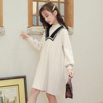  Next win girls sweater skirt 2020 new winter mid-length thickened Western style childrens knitted dress