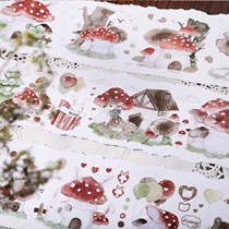 Tape split mushroom forest mushroom vintage cute tape and paper loop embroidery