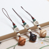 Boxwood mahogany ebony hand-carved bell car bag mobile phone pendant mens and womens holiday gifts