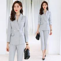 Professional suit female spring and autumn fashion temperament lady suit suit formal dress female suit College student interview work clothes