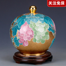 Shimmering Hunan Provincial Institute of Arts and Crafts Xiao Jianhui works tea leaf jars with masters floating incense NX084