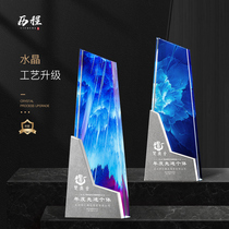 Creative crystal trophy custom photo color printing medal custom annual meeting excellent employee award honor lettering production