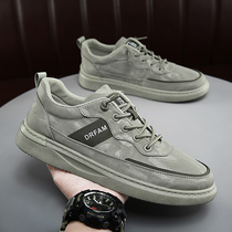 Mens shoes autumn light old Beijing Ice Silk cloth shoes sports leisure Joker canvas board shoes a pedal lazy trendy shoes