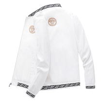 Light luxury Medusa coat mens embroidery Korean version of the trend Joker handsome baseball uniform pilot white jacket