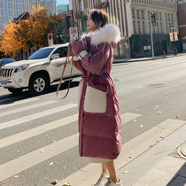 Down cotton-padded women long knee 2021 Winter new Korean loose ins tide chic bread clothes