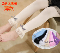 Girls White ankle-length pants baby stockings pantyhose spring and summer thin children lace lace leggings