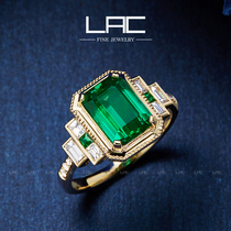 LAC high jewelry natural emerald ring female 18K gold color Gems international authority certificate