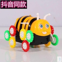 Little bee caterpillar toy stunt car electric circle circle will walk automatic free climb flip baby toddler