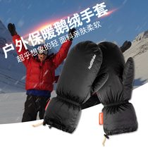 NH Norway customer outdoor down gloves waterproof and warm winter women and men white goose down even finger ski gloves Riding cold