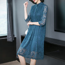 40-year-old female dress wide wife middle-aged womens lace 50-year-old Noble Mothers Day clothes mother summer clothes