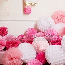 25cm honeycomb paper honeycomb paper pull flower shop window charm Holiday decoration classroom paper flower ball decoration paper ball