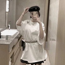 20ss summer well boyfriend wind we11done letter solid color loose short-sleeved T-shirt men and women with the same big T