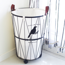 Xianyou leisurely ins Nordic dirty clothes storage basket iron dirty clothes basket waterproof household storage bucket laundry basket bathroom