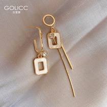 Asymmetric earrings female Korean temperament Net red earrings 2021 New Tide earrings 925 sterling silver needle