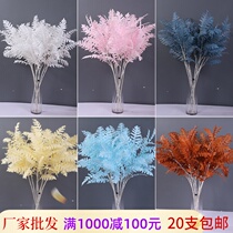 Big Cypress leaf simulation wedding flower wedding hall ceiling decoration flower single large wedding flower arrangement leaf wood leaf sophora tree leaf