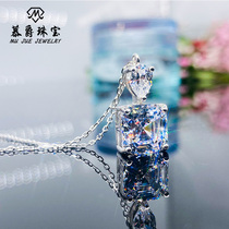 Necklace female drop pendant 925 silver plated 18K heritor party Crystal fang zhen zuan 1 karat mo sang shi choker