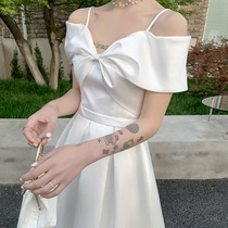 Ocean Dress Party Everyday Small Gown Woman White Harness 2022 New Name Yuan Temperament Birthday Evening Gown Dress dress