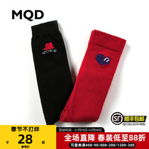MQD children's clothing children's socks cartoon letters jacquard girls socks Korean version of contrast red fun women's socks tide
