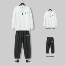 Sports pants mens Korean version of the trend autumn and winter suit draw rope toe basketball pants loose straight casual long pants