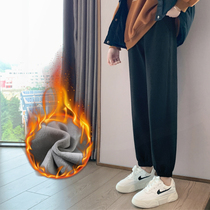 Plus velvet toe sports pants women loose size thick casual pants autumn and winter students Haren pants ins tide