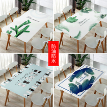 Nordic pvc tablecloth waterproof and oil-proof disposable anti-hot tablecloth household coffee table plastic desk ins student table mat