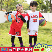 Childrens basketball suits suit boystraining to serve kindergarten girls performance team for primary school students 23 short sleeve jersey