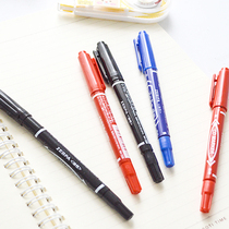  Wholesale small double-headed oily marker Very fine non-fading painting hook pen Writing pen black red blue