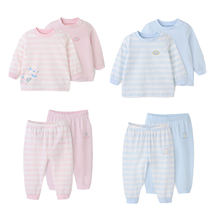 British baby cotton underwear autumn and winter newborn male and female baby round neck newborn coat 2 pieces 164640