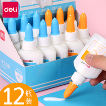 Del white latex student handmade white glue latex diy manual class production for primary school students liquid glue transparent wholesale children kindergarten safety slime multifunctional quick-drying glue