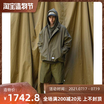 YISHURECANG WTAPS FLAT HOODED COTTON PADDED SWEATSHIRT 21SS