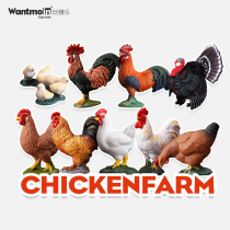 Wantmoin play model children cognitive farm animal model poultry toy simulation big cock hen turkey
