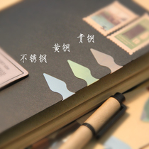 USA BOOKDARTS OFFICIAL CREATIVE STATIONERY METAL BOOKMARKING ULTRA-THIN READING TOOL SINGLE STAINLESS STEEL BRONZE