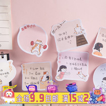 Creative girl heart adorable pet post-it note Students use N times to paste cute cartoon multi-function note book message notes
