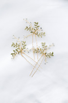 Simple Joker ~ Green retro rhinestones Simple hairpin hairpin hairpin headwear styling hairpin bride headdress