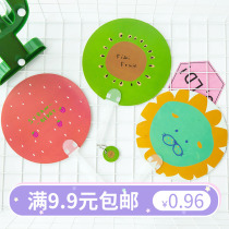 Children Student Mini Cartoon PP Plastic Fan Small Fresh Group Fan Fruit Cute Summer Cool And Cute Round Fan