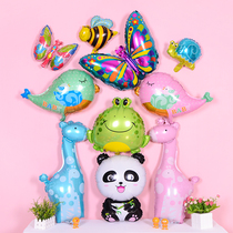 Childrens birthday decoration party scene arrangement supplies dinosaur aluminum Film dress cartoon marine animal aluminum foil balloon