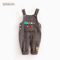 Small Shells Baby Boy Dress Back With Pants Autumn Winter Cotton Pants New Male Baby Pants Girl Clip Cotton Warm Long Pants