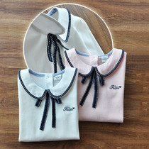 Girls  autumn new childrens foreign style long-sleeved T-shirt Womens big childrens spring base shirt cotton top 2021 childrens clothing