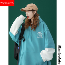 Fake two-piece vests girl spring and autumn 2022 new junior high school Senior high school students Korean version of loose casual coat coat