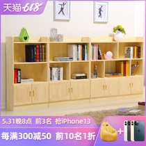 Solid wood Childrens bookshelves Floor bookcase Students Easy bookshelves Shelves Contained Storage Combo Cabinet Minima Modern