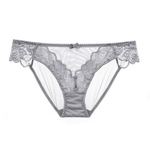 2018 Summer new hollowed-out transparent Sexy low waist Large size lady Triangle underpants