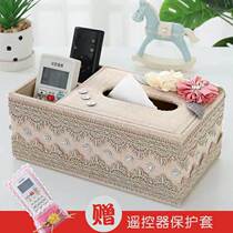 Cloth Art Tissue Box Drawing Paper Box Multifunction Paper Crambox Creative Eu Style Home Living Room Tea Table Remote Control Containing box