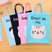 One Korean creative stationery student Tutorial Zipper Bag Cute animal B4 File bag Handbags