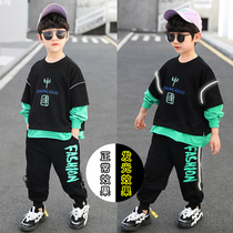 Childrens clothing new boy Spring and autumn clothing suit 2021 CUHK Fat Boy Spring Festival boy handsome boy handsome with spring and autumn clothes tide