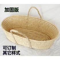 Baby sleeping basket bed baby photo props basket can lie grass woven basket cradle 100-year-old Day photo studio photo pet